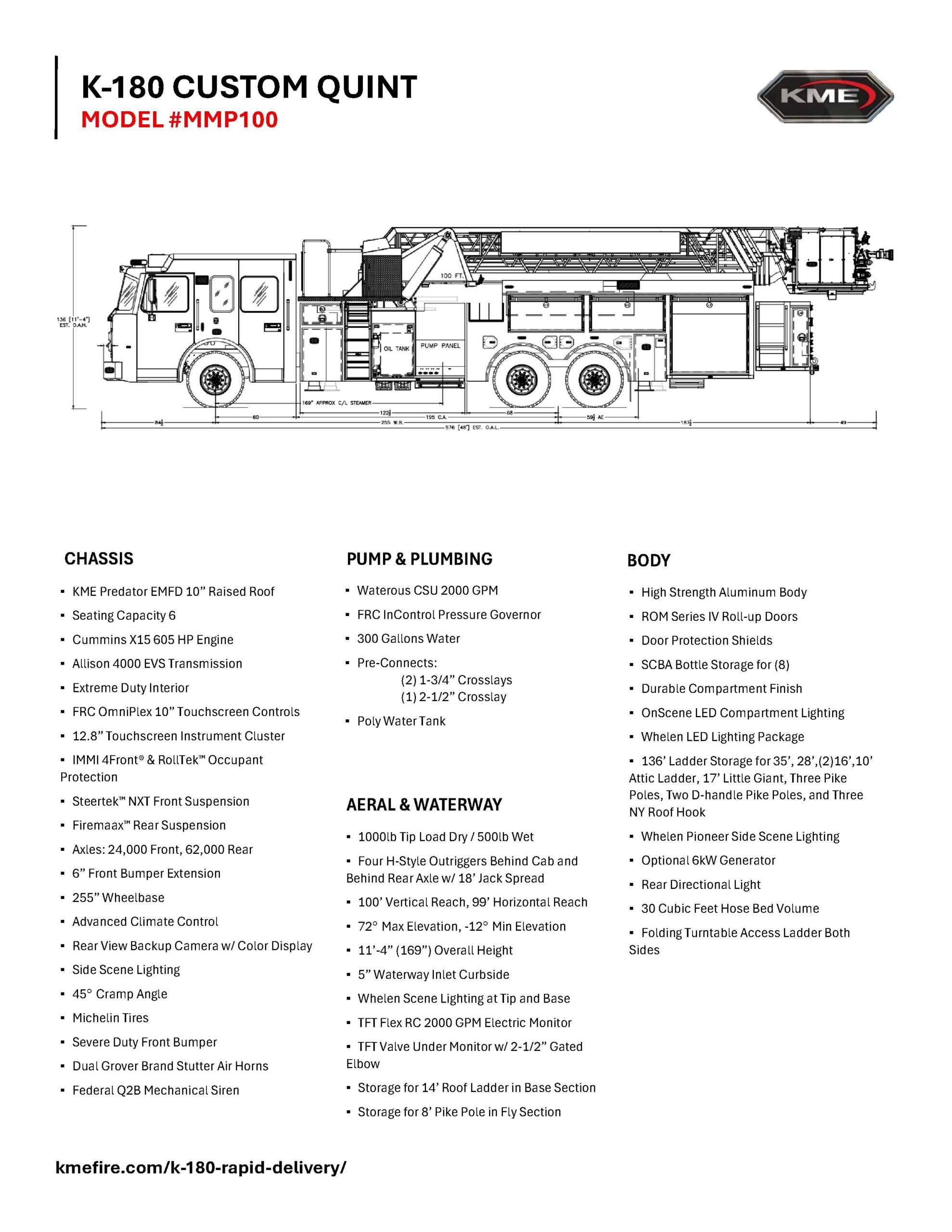 K-180 Aerial Ladder 77RMA Engineering Drawing