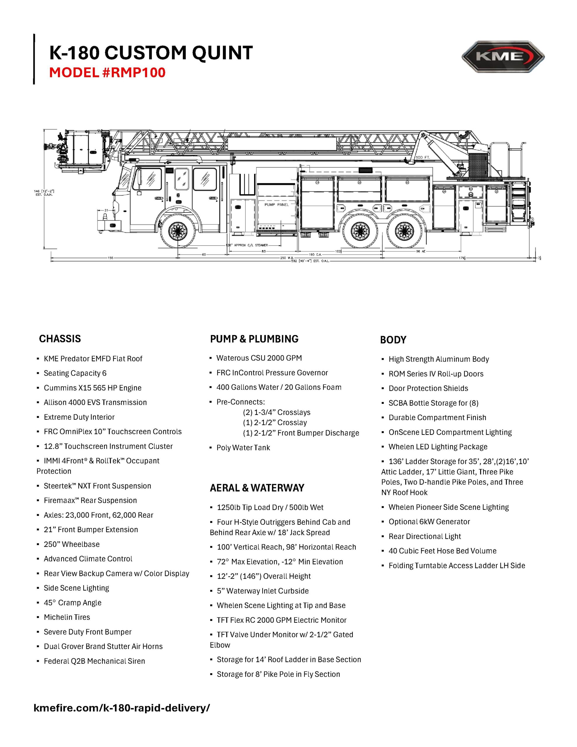 K-180 Aerial Ladder 77RMA Engineering Drawing