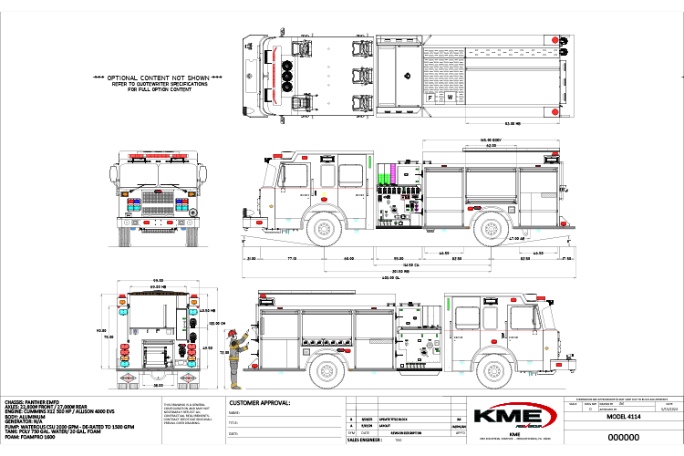 K-180 4114 Pumper engineering drawing