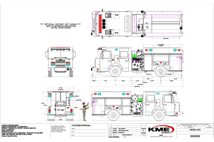 K-180 4119 Pumper engineering drawing