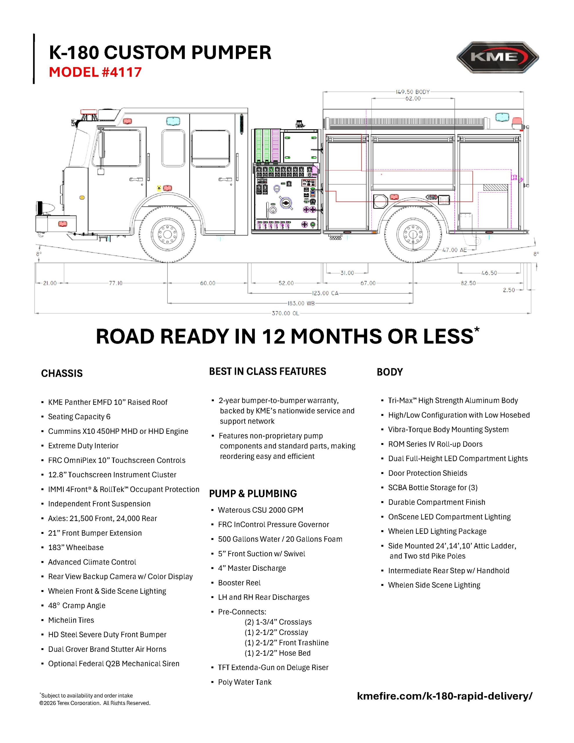 K-180 4119 Pumper engineering drawing